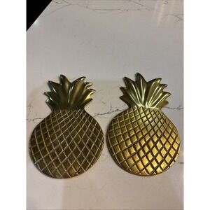Godinger Brass Art Gold Pineapple Coasters Set Of 2